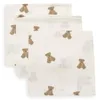 Image de Jollein Lot de 3 Langes en Mousseline pour bébé - 31 x 31 cm - 100% Coton - Gants de Toilette en Mousseline pour bébé - Mini Ours en Peluche