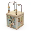 Image de Jollein Jollies Cube de motricité en Bois - avec noeud de motricité, Engrenages et Jeu d'emboîtement - Jouet pour bébé - Favorise la motricité Fine et la Coordination - Jouet en Bois certifié FSC