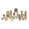 Image de Jollein Blocs de Construction en Bois - 50 pièces - avec Figurines Jollies - Favorise la créativité et la motricité - Jouet en Bois - Certifié FSC