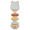 Image de Jollein Hochet en Bois pour bébé - Jouet de motricité en Bois - avec Anneaux Mobiles - Favorise la préhension et Les Sens - Certifié FSC - Hippo Happy