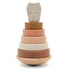 Image de Jollein Tour empilable en Bois - avec 6 Anneaux - Favorise la motricité Fine, l'équilibre et la Coordination oeil-Main - Jouet en Bois - Certifié FSC - Alpaca Paco