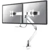 Image de Neomounts NM-D775DXWHITE Support de table pour écran 2 Écran(s) 25,4 cm (10) - 81,3 cm (32) blanc mobile, rotatif, inclinable, réglable en hauteur