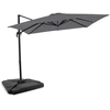 Image de Parasol Porte-à-faux Pisogne 300x300cm - Premium parasol - Gris | Incl. Dalles de parasol remplissables.