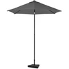 Image de Parasol Torbole - Ø200cm - Parasol haut de gamme - Gris | Pied en béton 20 kg inclus.
