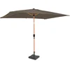 Image de Parasol Rapallo 200x300cm - Premium parasol - aspect bois - Taupe | Incl. pied en béton 20 kg