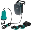 Image de Pompe submersible sans fil 20V - 90 W - 4500 l/h - 0,8 bar - eaux propres | 2 batteries 2,0 Ah et chargeur inclus