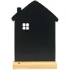 Image de SECURIT - Tableau de Table Maison + Marqueur Blanc - Ardoise Porte-Menu Double-Face - Base en Bois Laqué - Pour Café, Bar, Restaurant - 34,5 x 21 x 6 cm - Coloris Naturel/Noir