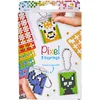 Image de Pixel P20130 Mosaïque Médaillon Animaux, porte-clés pour enfants à décorer soi-même, système d'assemblage simple avec des tesselles en bioplastique, sans repassage ni collage