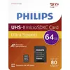 Image de Philips FM64MP45B/00 Carte microSDXC 64 GB Class 10 avec adaptateur SD