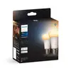 Image de Philips Hue White Ambiance Pack de 2 ampoules LED E27, 2200 K, 9,5 W, 8719514328242, A60