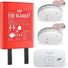 Image de ELRO FF0404 Kit de Protection Contre l'Incendie - 2X Détecteurs de Fumée avec Batterie de 5 Ans et Montage Magnétique - Détecteur de CO avec Capteur de 10 Ans - Couverture Anti-feu Rigide 120 x 120 cm