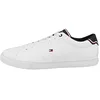 Image de Tommy Hilfiger Essential Leather Sneaker, Sneakers Basses Homme, Blanc (White 100) - Taille 44 EU