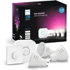 Image de Philips Hue White & Color Ambiance Kit de Démarrage, lot de 2 ampoules connectées E27 75W, 1100 Lumens, Pont et télécommande, Contrôle Bluetooth, Intégration Alexa/Google Assistant/Apple HomeKit