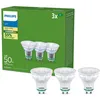 Image de Philips, lot de 3 ampoules LED classe énergétique A, culot GU10 équivalent 50W, Blanc chaud, non dimmable