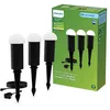 Image de Philips Edwina Borne d’Extérieur 24 V GardenLink Basse Tension, 2700 K, 180 lm, Noir, Kit de Démarrage, Lot de 3, Prise EU