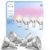 Image de Philips Hue Essential Spot LED Connecté GU10, White and Color Ambiance, Ampoule connectée 4,7 W, 2200-6500 K, 345lm, intensité réglable, Ampoule Philips Hue compatible Alexa, Google et Apple, lot de 4