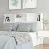 Tête De Lit Murale Avec Rangement - Armoire Bibliothèque Blanc 160x103 Cm - Idéale Pour Chambre à Coucher, Design Contemporain