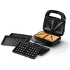 Image de Philips Appareil à sandwichs Series 5000-3 jeux de plaques pour paninis, les sandwichs et les gaufres, Plaques de gril antiadhésive, Coupez et scellez, Puissance de 750W, Noir (HD2350/80)