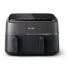 Image de Philips Airfryer Série 3000 - Air Fryer Double Panier, 9L, Technologie RapidAir, jusqu'à 90% de matières grasses en moins, Economies d'énergie, Application HomeID, coloris Noir (NA350/00)
