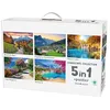 Image de Paysage Puzzle Kit 5 en 1 avec Affiche, 1000 Pièces, Paysages Européens - Alpes bavaroises, Engelberg, Lacs de Plitvice, Lago Maggiore, Céphalonie