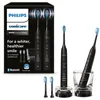 Image de Philips Sonicare DiamondClean 9000 - Brosse à dents électrique avec application, capteur de pression, verre de recharge, blanc, lot de deux, modèle HX9914/63