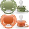 Image de Lot de 2 sucettes ultra-douce Vert / Orange