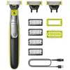 Image de Philips OneBlade 360 Authentique Visage + Corps - Tondeuse à barbe électrique, tondeuse corps et rasoir avec technologie de lame 360, 2 lames 360, 4 sabots barbe de 3 jours, 1 kit Corps, QP2834/31