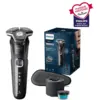 Image de Philips Series 5000 Rasoir Électrique Homme Noir Wet & Dry - Lames SteelPrecision, Capteur Power Adapt et Têtes Flexibles 360° avec Tondeuse