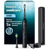 Image de Philips Sonicare série 4100   Brosse à dents électrique sonique, capteur de pression, 4 réglages, EasyStart, SmarTimer, 21 jours d’autonomie, étui de voyage, coloris noir, modèle HX4044/52, [Nouveau]