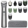 Image de PHILIPS Series 5000 MG5941/15 - Tondeuse 11-en-1, visage + cheveux + corps, lames métalliques auto-affûtées, technologie BeardSense, 11 accessoires et 13 hauteurs de coupe (0,5 à 16 mm). Autonomie de 120 min, recharge USB, 100 % étanche, pochette souple tissée - Gris