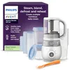 Image de Philips Avent robot cuiseur-vapeur et mixeur Coffret cadeau - Robot cuiseur-mixeur 4 en 1 pour bébé, cuit à la vapeur, mixe, décongèle et réchauffe, avec pots de conservation, SCF883/20