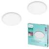 Image de Philips Superslim Plafonnier LED Rond de Salle de Bain (15 W), dimmable, 3 ambiances différentes, Lumière Blanc Froid, IP44, Blanc, 25cm, pack de 2