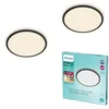 Image de Philips LED Salle de bain Plafonnier Superslim, noir, 18W, lumière blanc chaud 2.700K, 3 réglages de lumière - variateur d'intensité sans gradateur, protection IP44, pack de deux