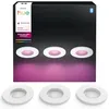 Image de Philips Hue White & Color Ambiance Xamento spots encastrés par 3, Blanc, lampes de salle de bain à intensité variable, contrôle intelligent de la lumière via la voix et l'application.