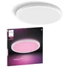 Image de Philips Hue Devote Panneau LED connecté, White and Color Ambiance, Rond 43 cm, 23W, 2900 lumens, Cadre blanc pour éclairage intérieur, plafond, salon, cuisine, couloir.
