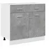 Image de vidaXL Meuble Bas avec Tiroir 80x46x81,5 cm en Bois d'Ingénierie Gris Béton