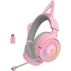 Image de Razer Kraken Kitty V3 Pro - Casque Gaming sans Fil RGB Kitty - Oreilles de Chat réactives pour Le Streaming - Membrane Triforce 40 mm, Hyperspeed Wireless et Bluetooth, THX Spatial Audio | Quartz