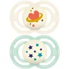 Image de MAM Sucette Perfect Nuit Bébé 6+ mois, Lot de 2 tétines, COLORIS ALÉATOIRE