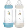 Image de MAM Biberons Easy Start Anti-Colique 4+ mois, 320ml, Océan+Nature, Lot de 2