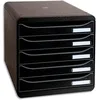 Image de Exacompta - Réf. 309714D - BIG BOX PLUS - Caisson 5 tiroirs pour document A4+ - Dimensions extérieures : Profondeur 34,7 x largeur 27,8 x Hauteur 27,1cm - Noir