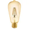 Image de EGLO connect.z Ampoule LED E27 connectée, ST64, ZigBee, contrôlable par appli et commande vocale, dimmable, blanc chaud, 500 lumens, 5,5 watts, ambré, design vintage