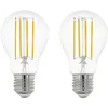 Image de Eglo connect.z Lot de 2 ampoules LED E27 connectées, A60, avec télécommande, ZigBee, contrôlable par appli et commande vocale, dimmable, vintage, 806 lumens, 6 watts, transparent, blanc neutre