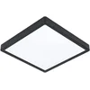 Image de Eglo Plafonnier LED Fueva 5, 28,5 cm, luminaire en saillie carré en métal noir avec surface éclairée en plastique, lampe de plafond pour salle de bains, blanc neutre, IP44