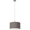 Image de Eglo Suspension Pasteri, lampe suspendue textile 1 flamme, luminaire suspendu en acier et tissu, couleur : nickel mat, anthracite marron, douille : E27, Ø : 38 cm