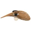 Image de Eglo Plafonnier Siruela, lampe de plafond design naturel, certifié FSC, luminaire en papier naturel et métal noir, éclairage pour salon et chambre, douille E27, L 56 cm