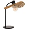 Image de Eglo Lampe de chevet Siruela, luminaire pour table style bohème, décoration chambre et salon, métal noir et papier naturel, douille E27, hauteur 46,5 cm