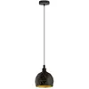 Image de Eglo Suspension Roccaforte, lampe suspendue 1 flamme, luminaire en métal noir et or, lampe de salle à manger, lampe de salon suspendue avec douille E14, Ø 17 cm