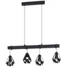 Image de Eglo Suspension luminaire Townshend, plafonnier suspendu vintage à 4 lampes, lampe de salle à manger, lustre salon au style industriel, bois noir, douille E27