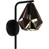 Image de Eglo Applique murale intérieure Carlton 4, luminaire d’intérieur vintage en | acier noir, aspect cuivre antique, lampe de salon et de couloir, douille E27