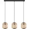 Image de Eglo Suspension Bordesley, 3 flammes vintage, style naturel, boho, hygge